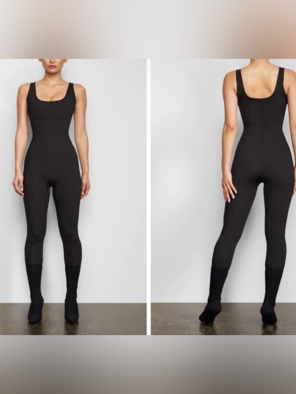 SKIMS Black All-In-One Catsuit Jumpsuit Sz Large